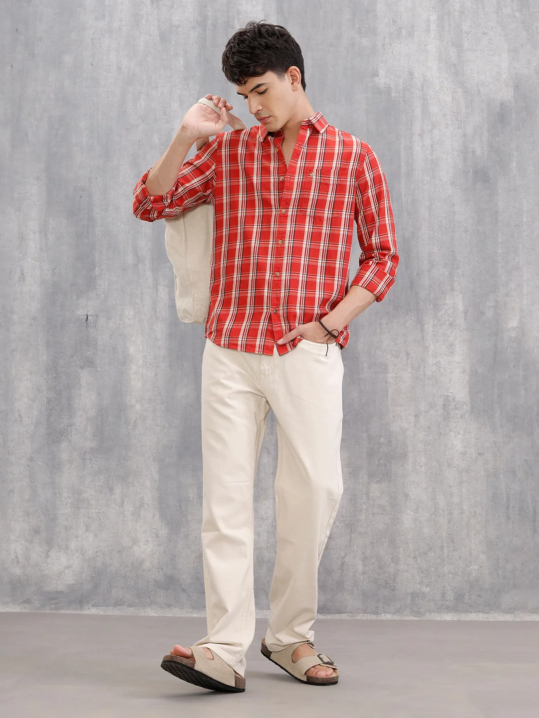 100% Cotton Anti Fit Jeans I Ecru| - Image 2