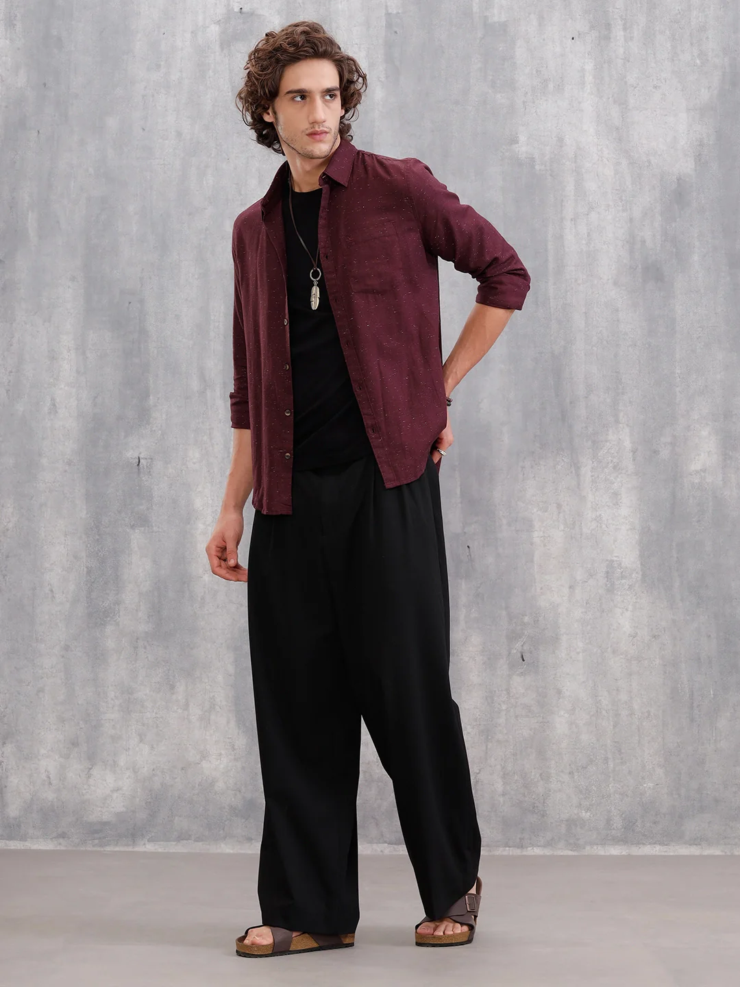 100% Cotton Enzyme Washed Regular Fit Shirt I Marron - Image 2