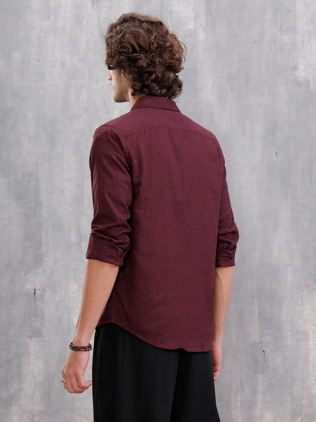 100% Cotton Enzyme Washed Regular Fit Shirt I Marron - Image 3
