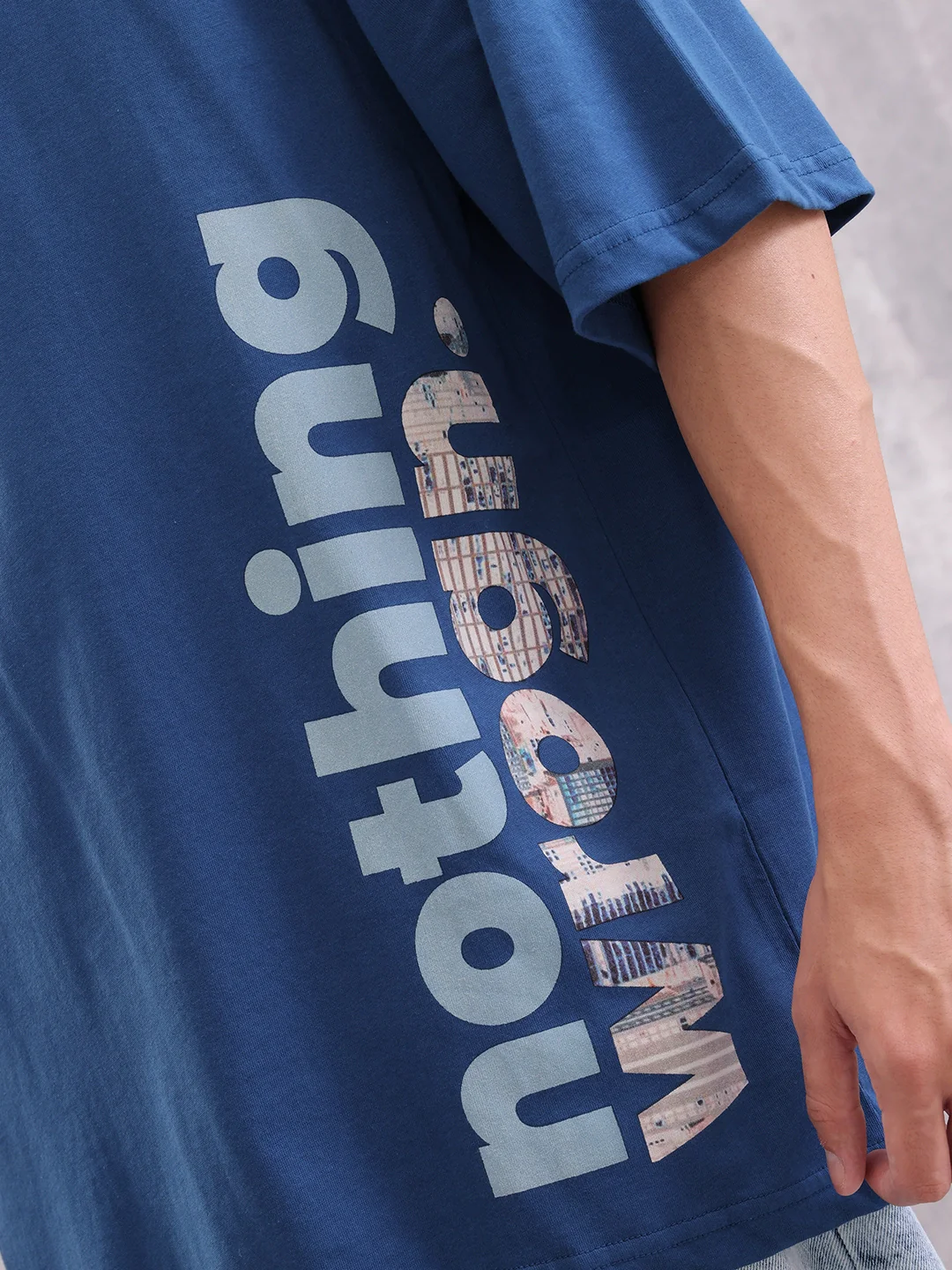 100% Cotton Oversized Graphic Tee I Blue - Image 5