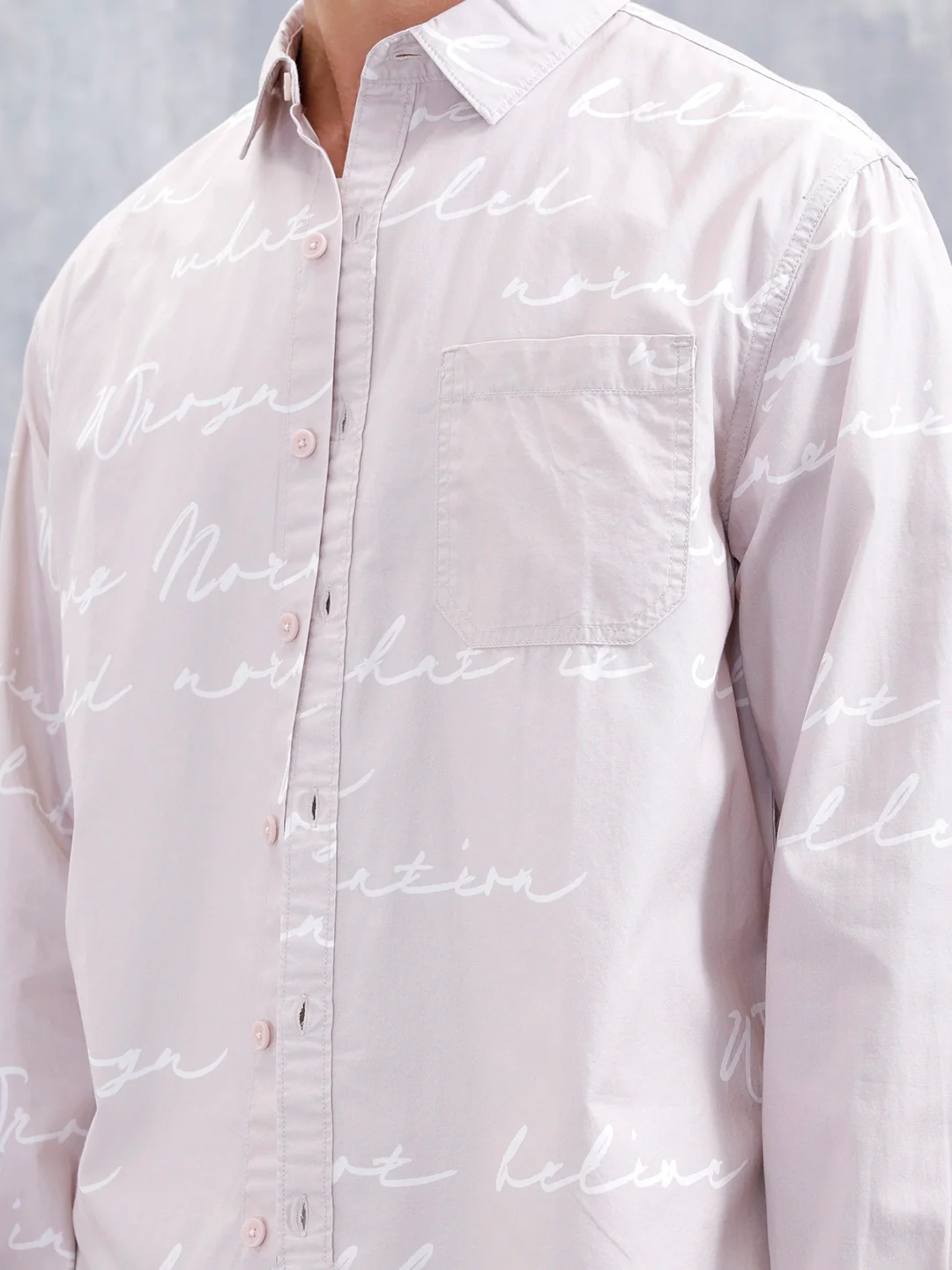 Abstract Aop Comfort Fit Casual Shirt | Beige - Image 5