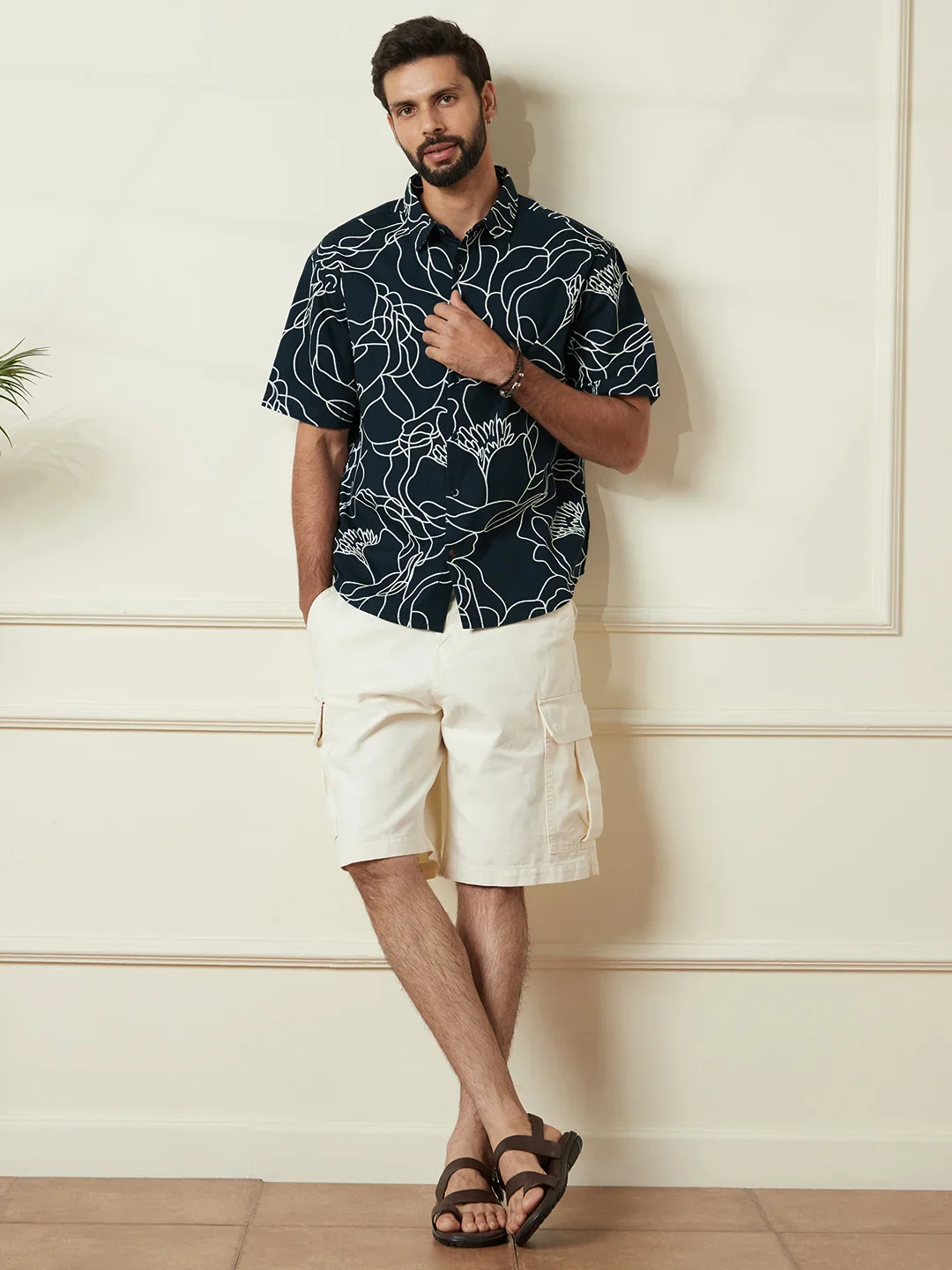 Abstract Floral Print Shirt | Navy Blue - Image 2