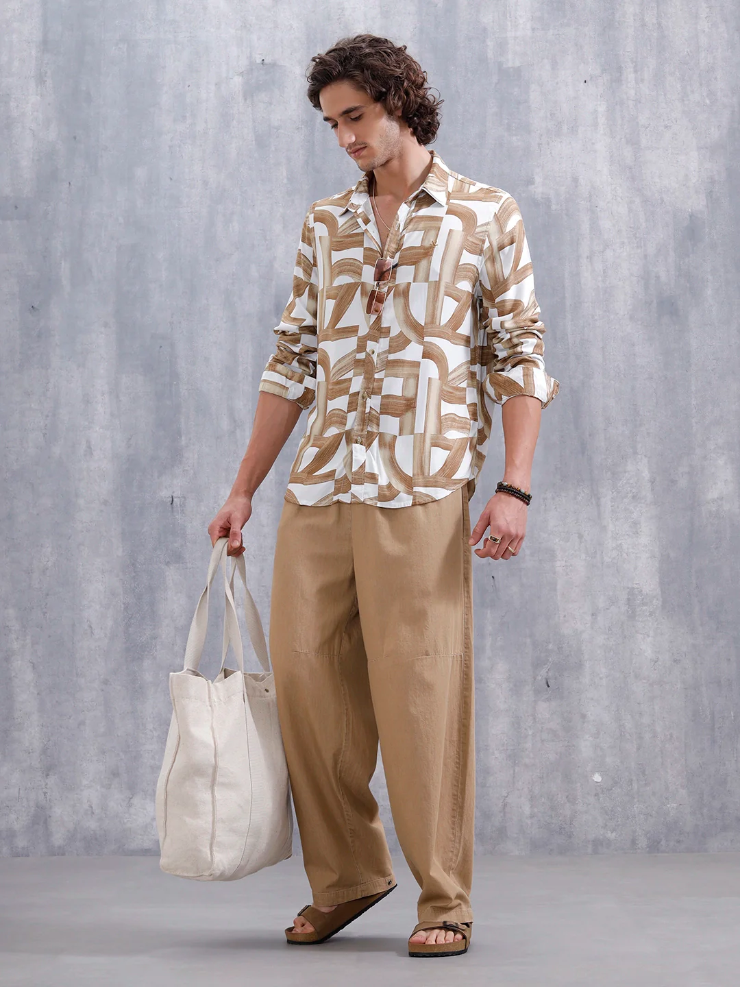 Abstract Aop Printed Regular Fit Shirt | Yellow - Image 2