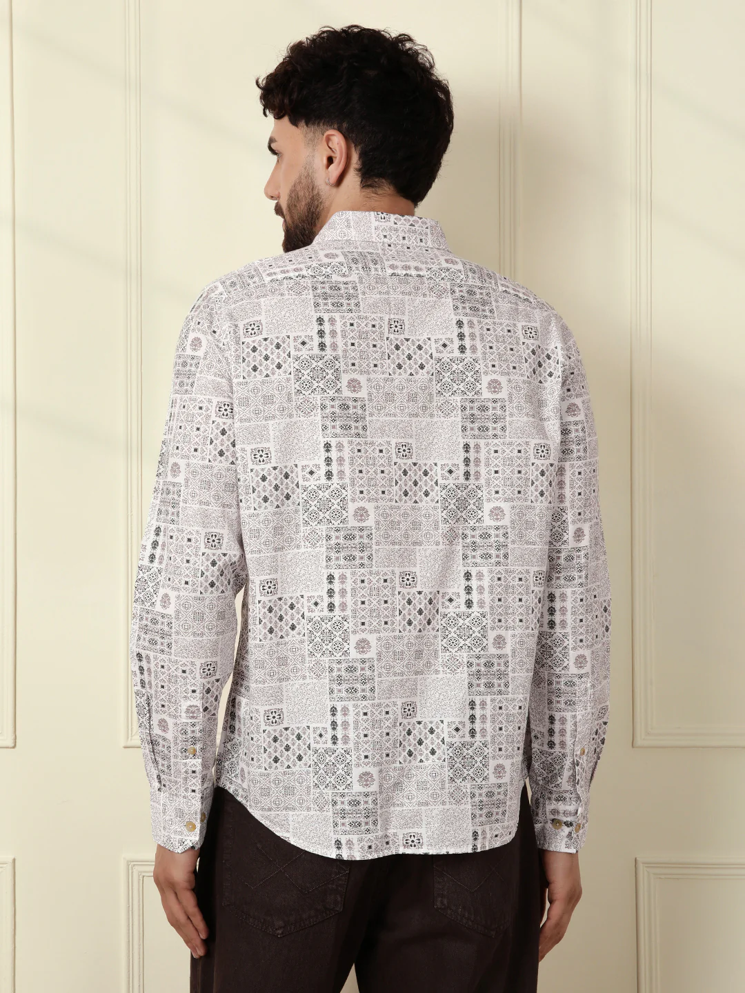 Abstract Patterns AOP Shirt | Off White - Image 3