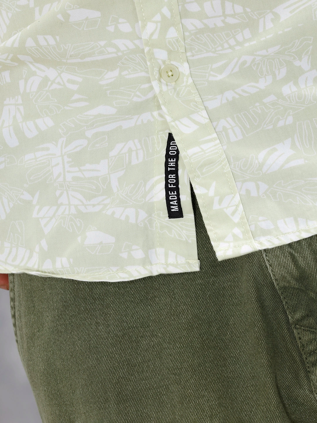 Abstract Floral Printed Slim Fit Shirt | Green - Image 5