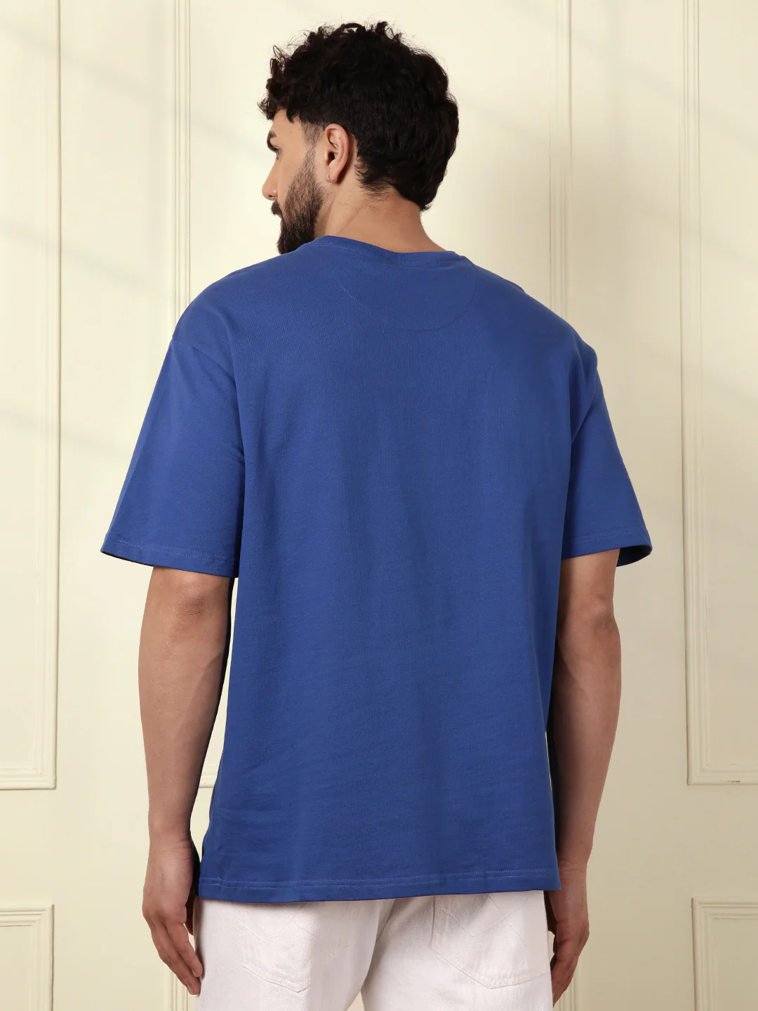 Heavy GSM Placement Print T-Shirt | Blue - Image 4