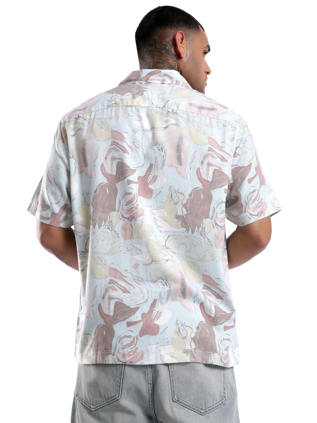 Abstract Print Resort Collar Shirt - Image 3
