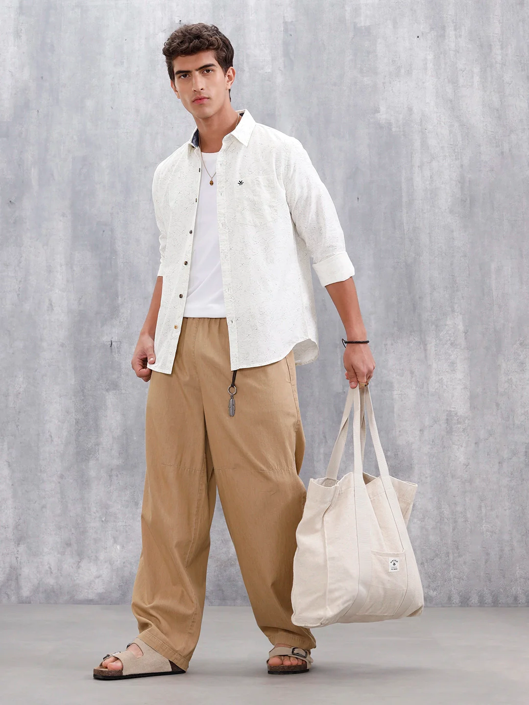 Abstract Printed Casual Shirt For Men | White - Image 2