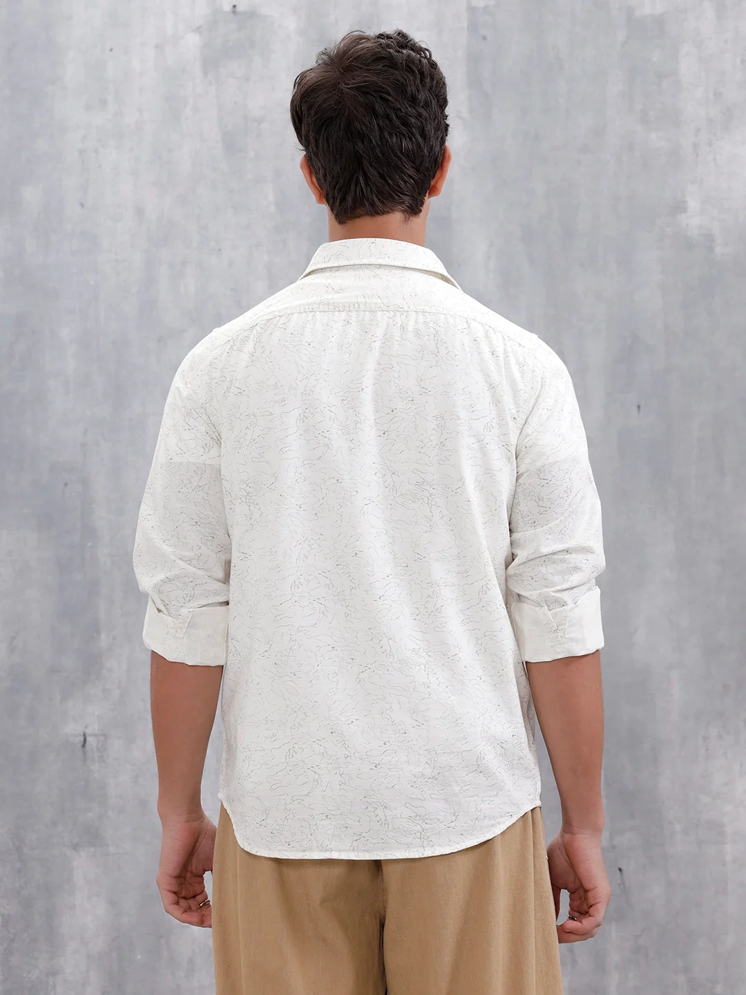 Abstract Printed Casual Shirt For Men | White - Image 3