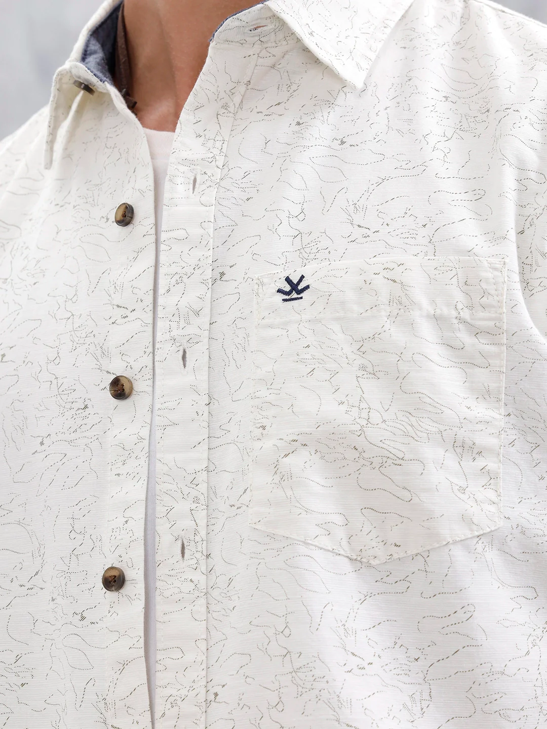 Abstract Printed Casual Shirt For Men | White - Image 5