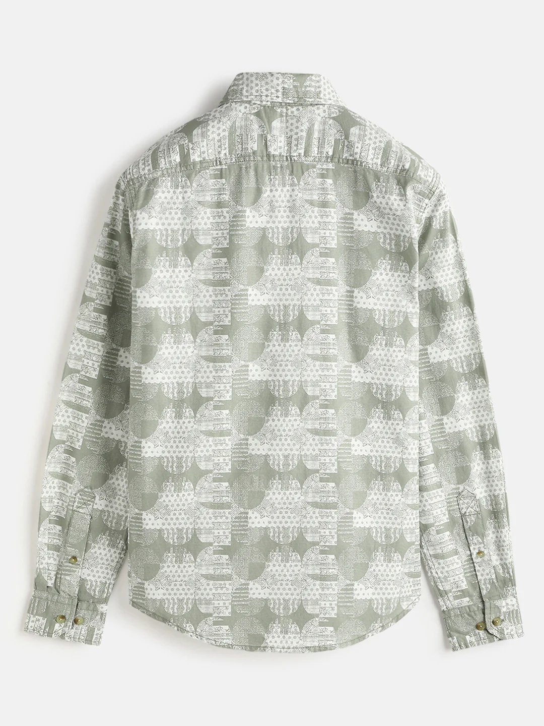 Abstract Printed Slim Fit Shirt | Green - Image 3