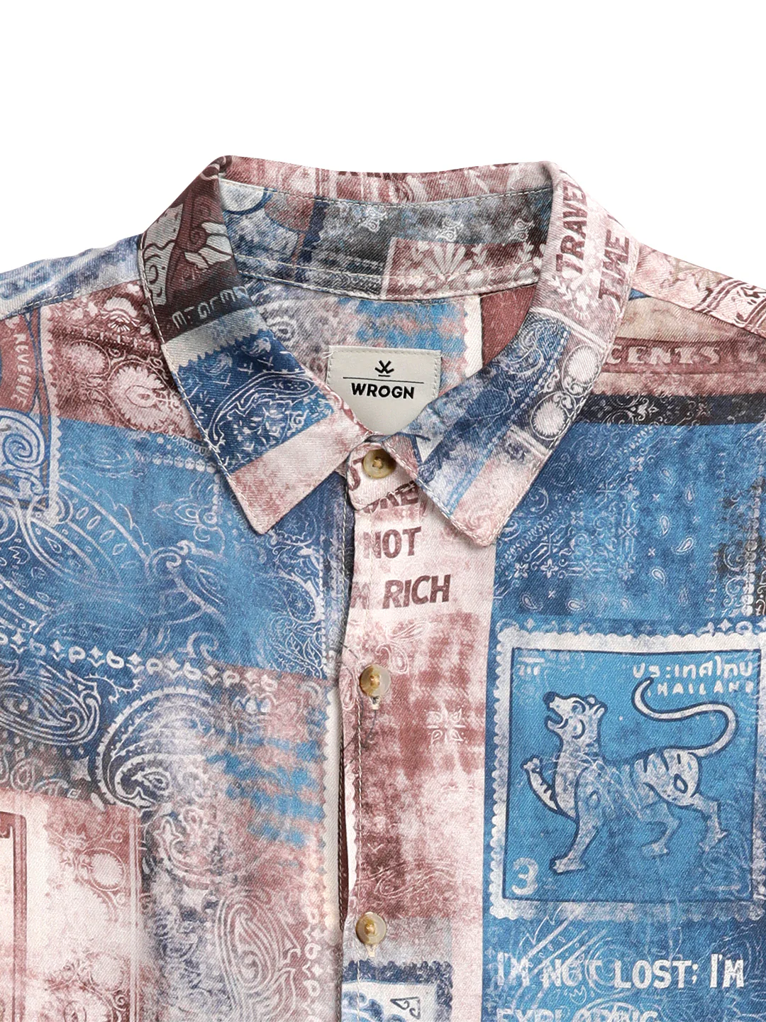 Abstract Printed Viscose Shirt - Image 9