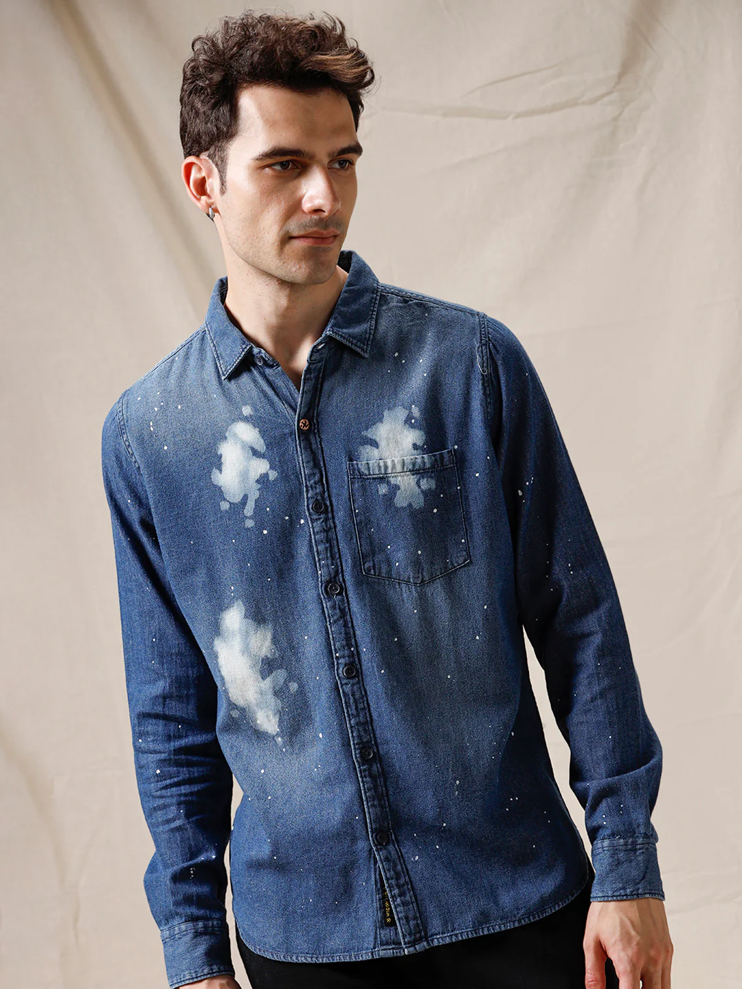 Abstract Splash Cotton Shirt - Image 5