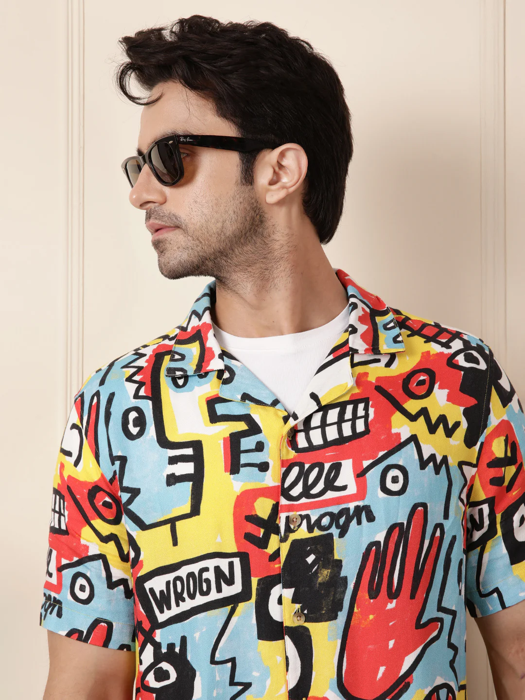 AOP Fluid Viscose Shirt | Yellow - Image 2