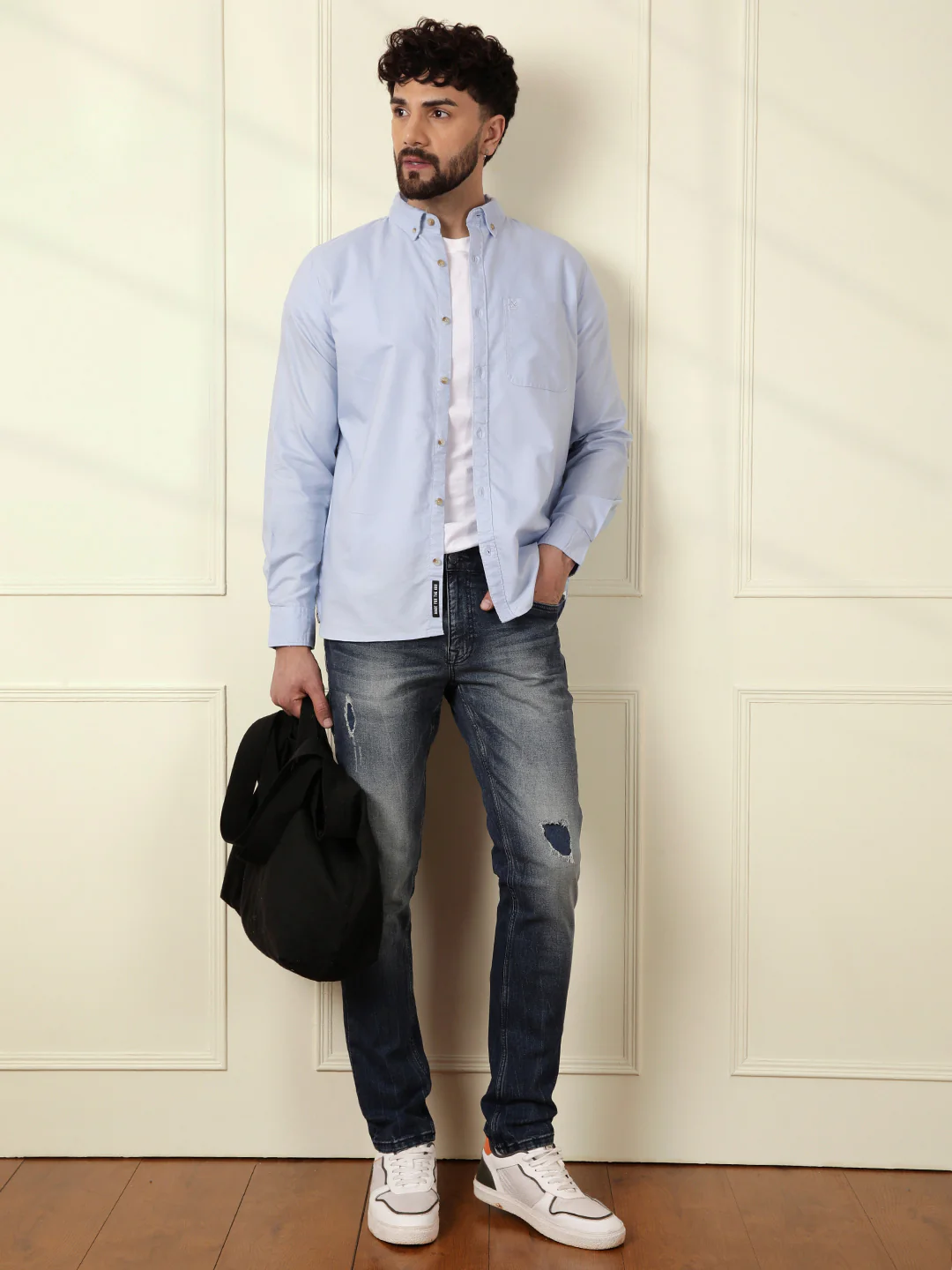 Acid Washed Patched Jeans - Image 2
