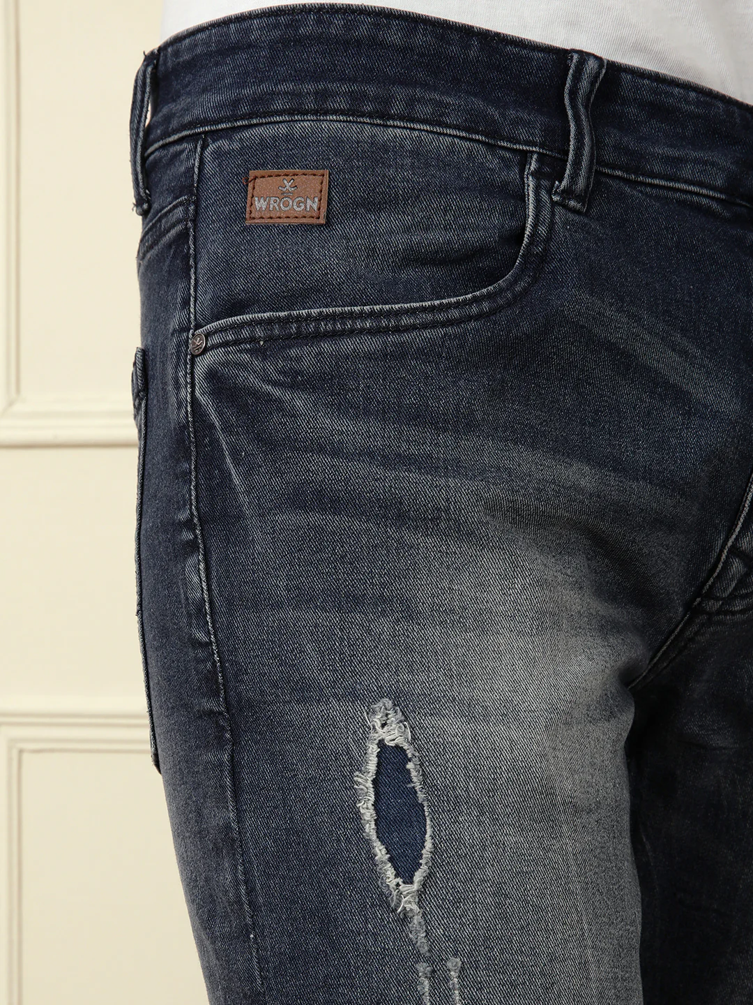 Acid Washed Patched Jeans - Image 6