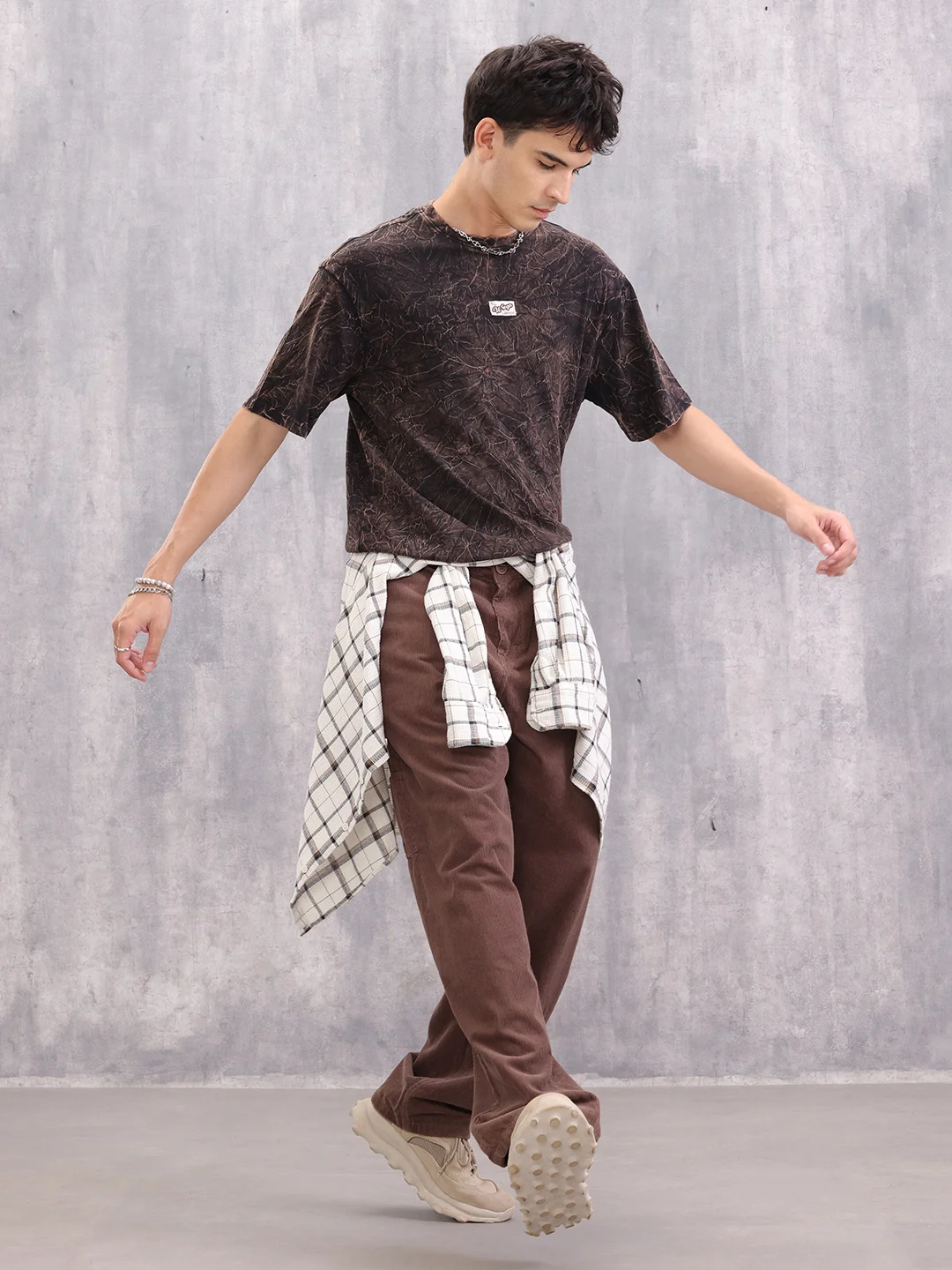 Acid Washed Retro Look Oversized Fit T-Shirt With Branding | Black - Image 2