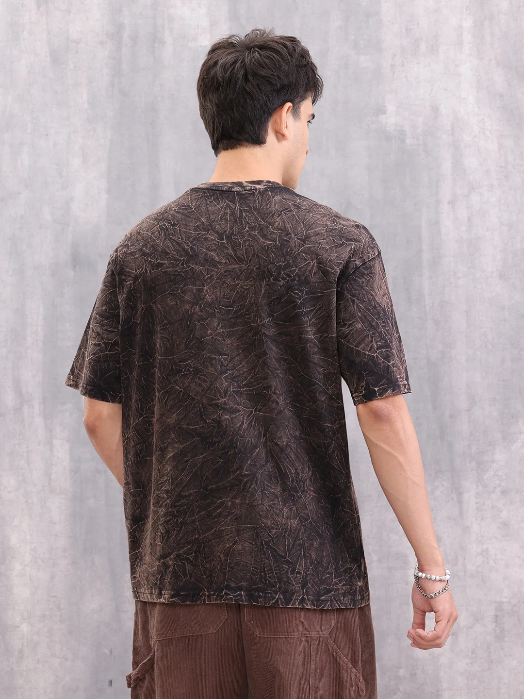 Acid Washed Retro Look Oversized Fit T-Shirt With Branding | Black - Image 3
