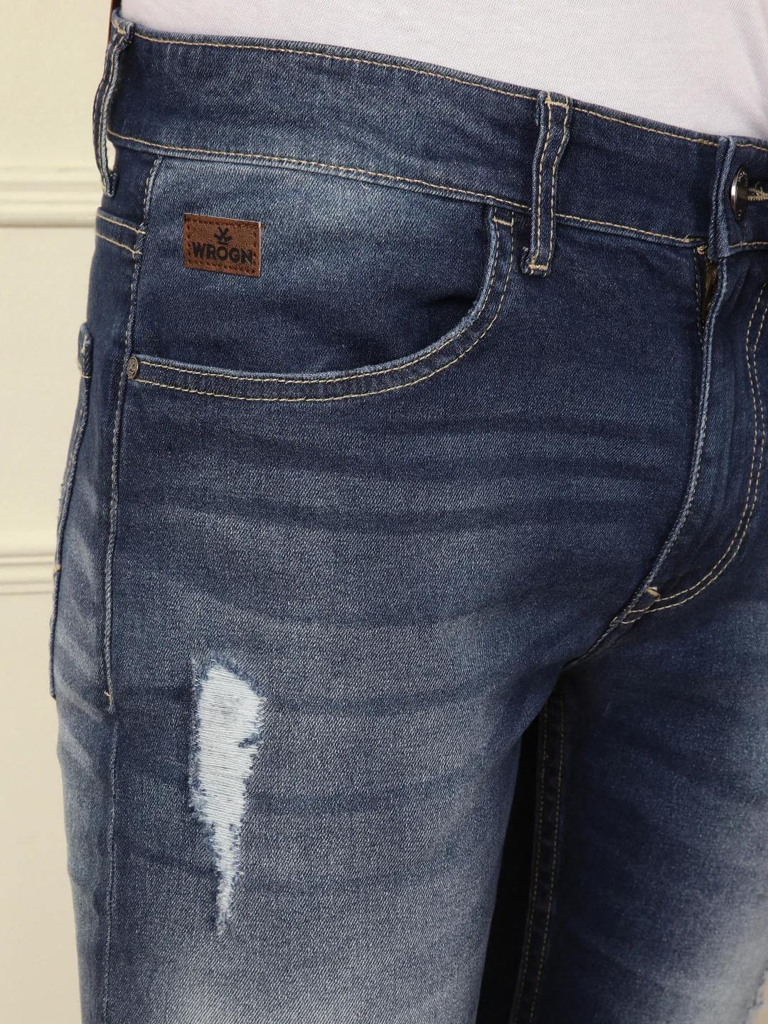 Acid Washed Tapered Fit Jeans - Image 5