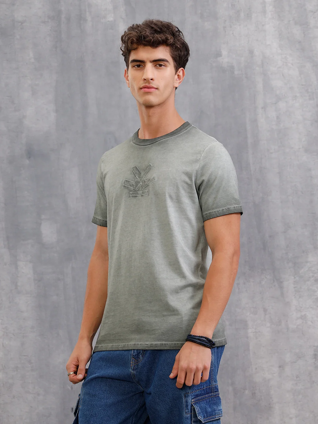 Acid Washed Slim Fit T-Shirt | Grey - Image 5