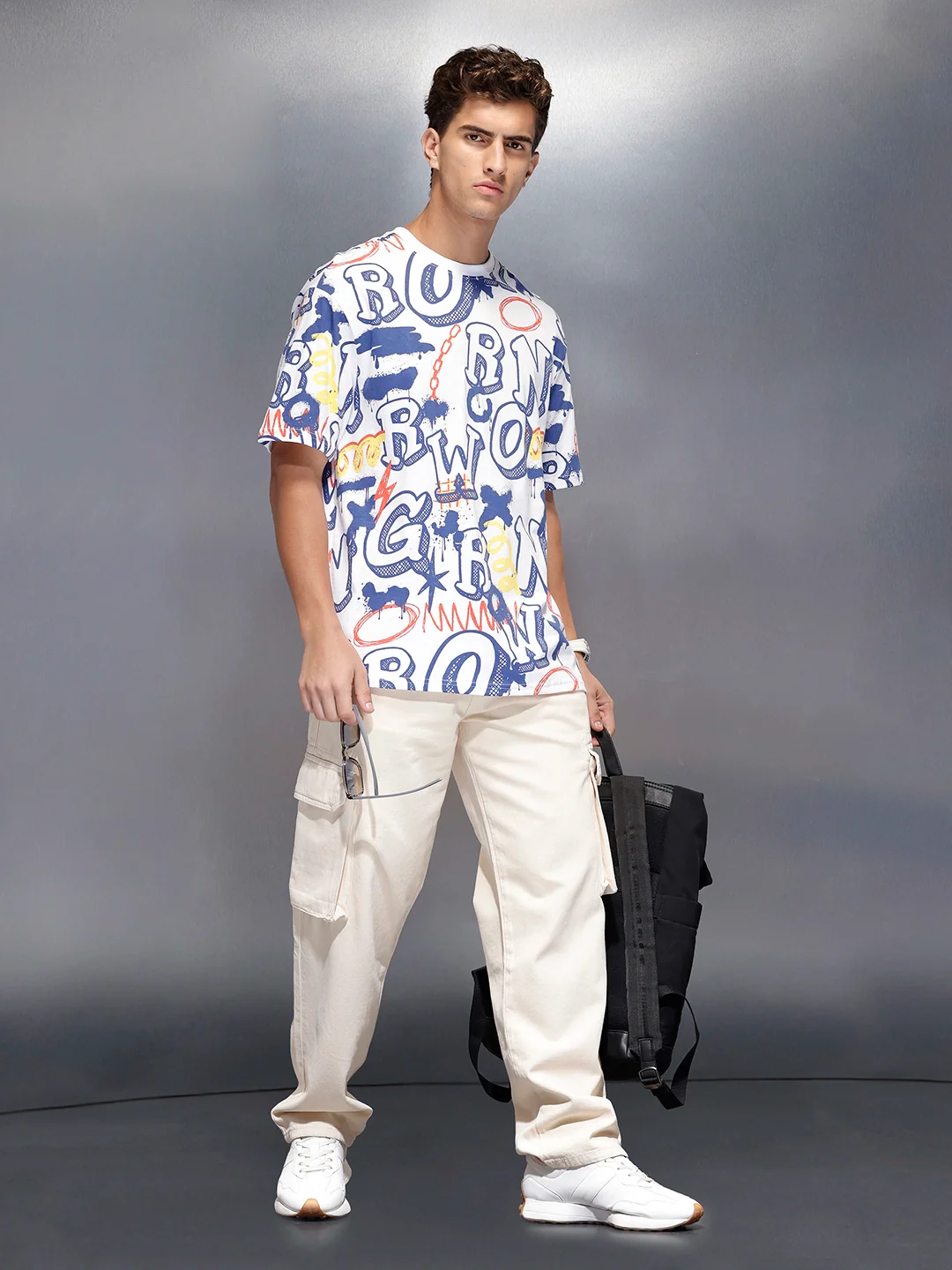 All-over print oversized T-shirt | White - Image 2