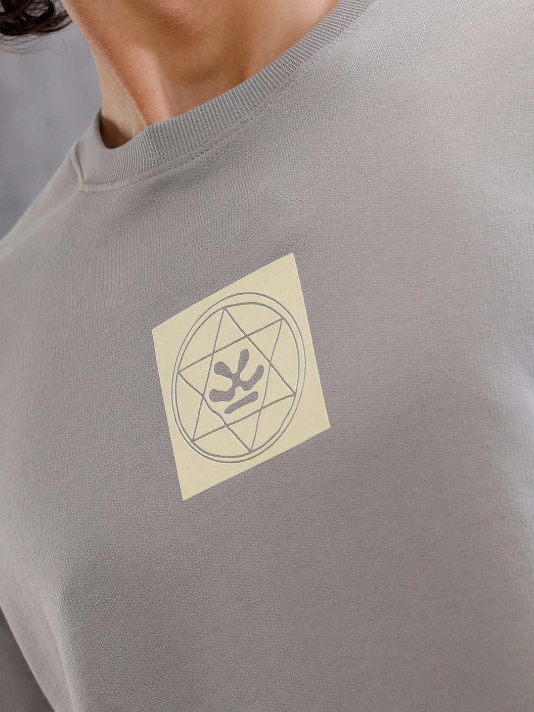 Back Print Oversized Tee | Grey - Image 5