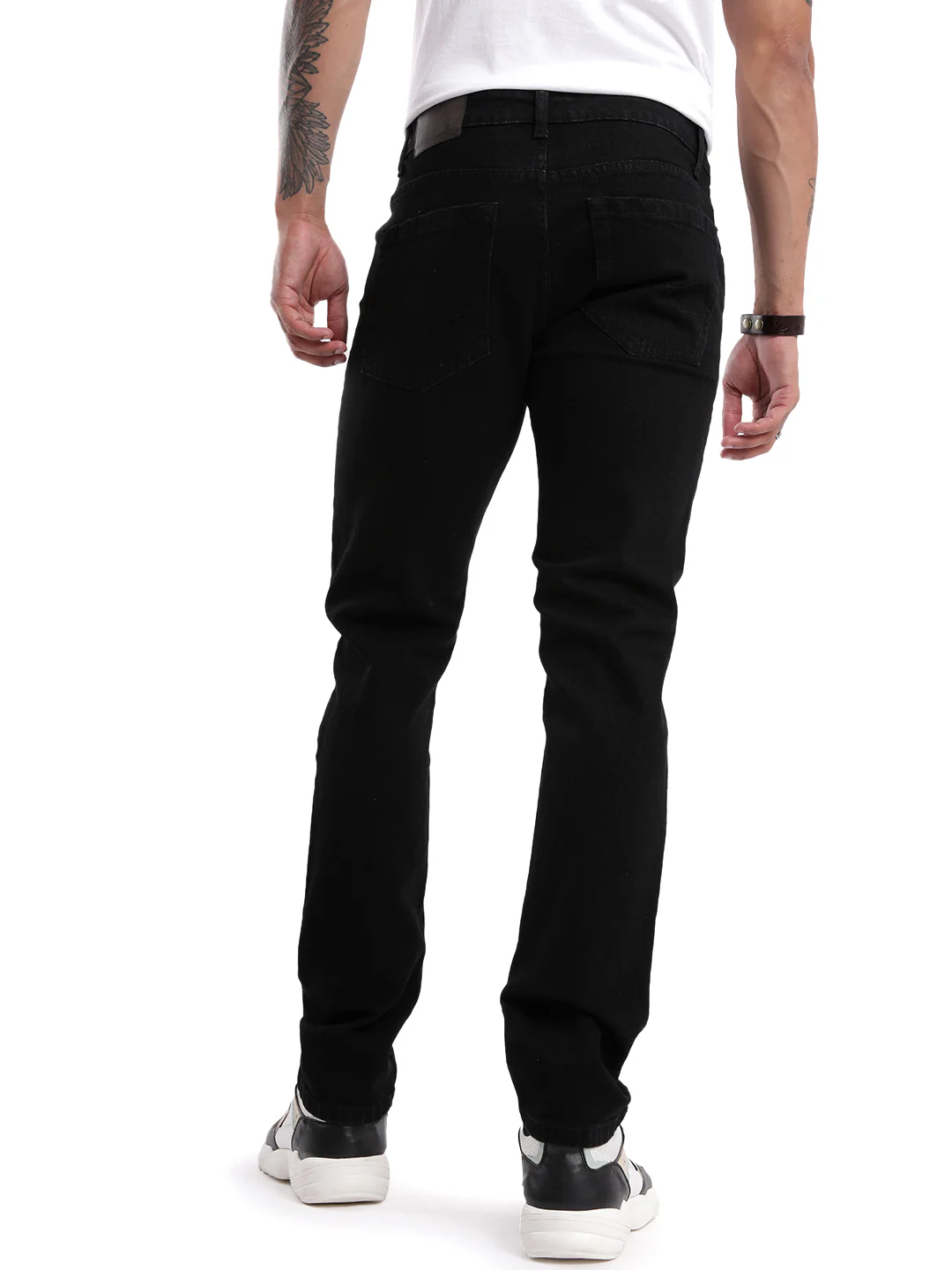Apex Black Solid Casual Jeans - Image 3