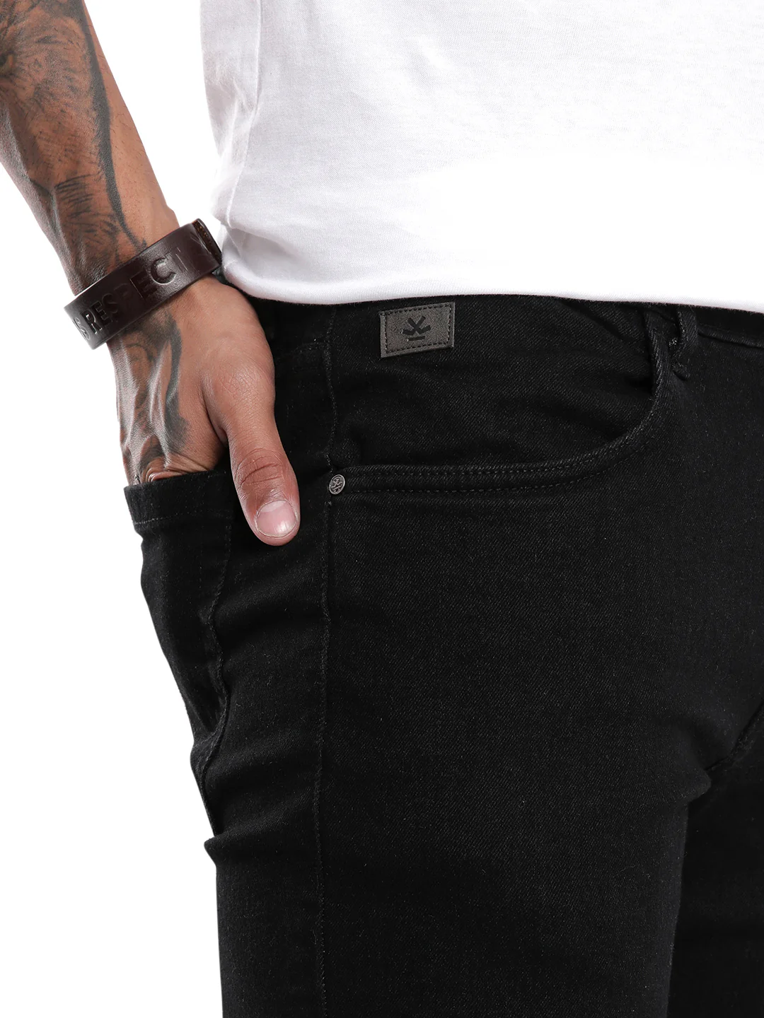 Apex Black Solid Casual Jeans - Image 5