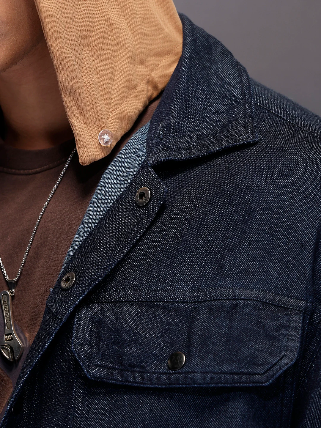 Back Printed Hooded Shirt  | Blue - Image 5