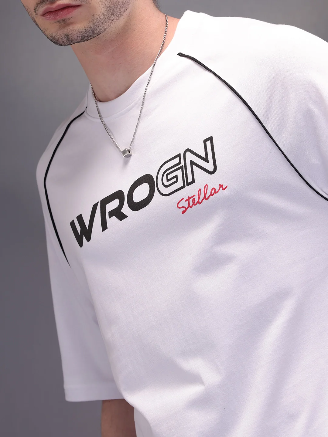 Back Printed Oversized T-Shirt | White - Image 5