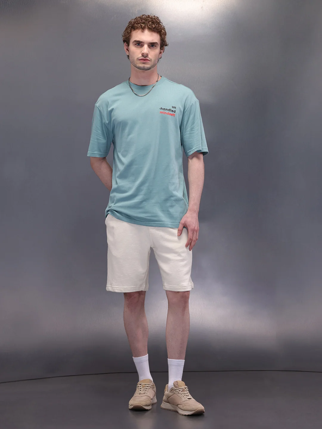 Back Printed Oversized T-Shirt | Green - Image 2