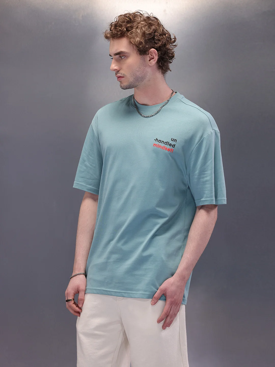 Back Printed Oversized T-Shirt | Green - Image 4
