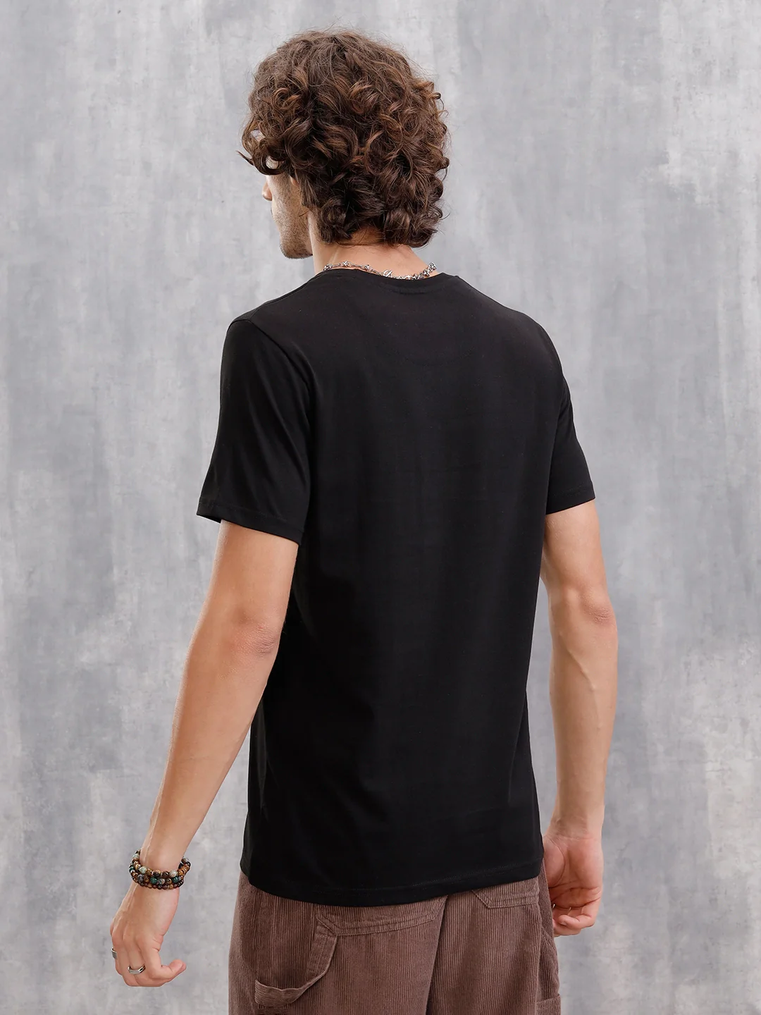 Bandana Inspired Slim Fit Nomad Edition Brand Carrier T-Shirt  |  Black - Image 3