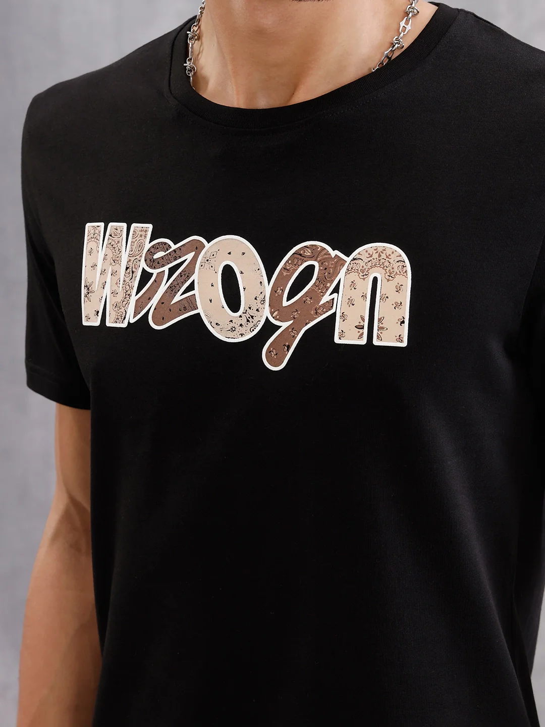 Bandana Inspired Slim Fit Nomad Edition Brand Carrier T-Shirt  |  Black - Image 4