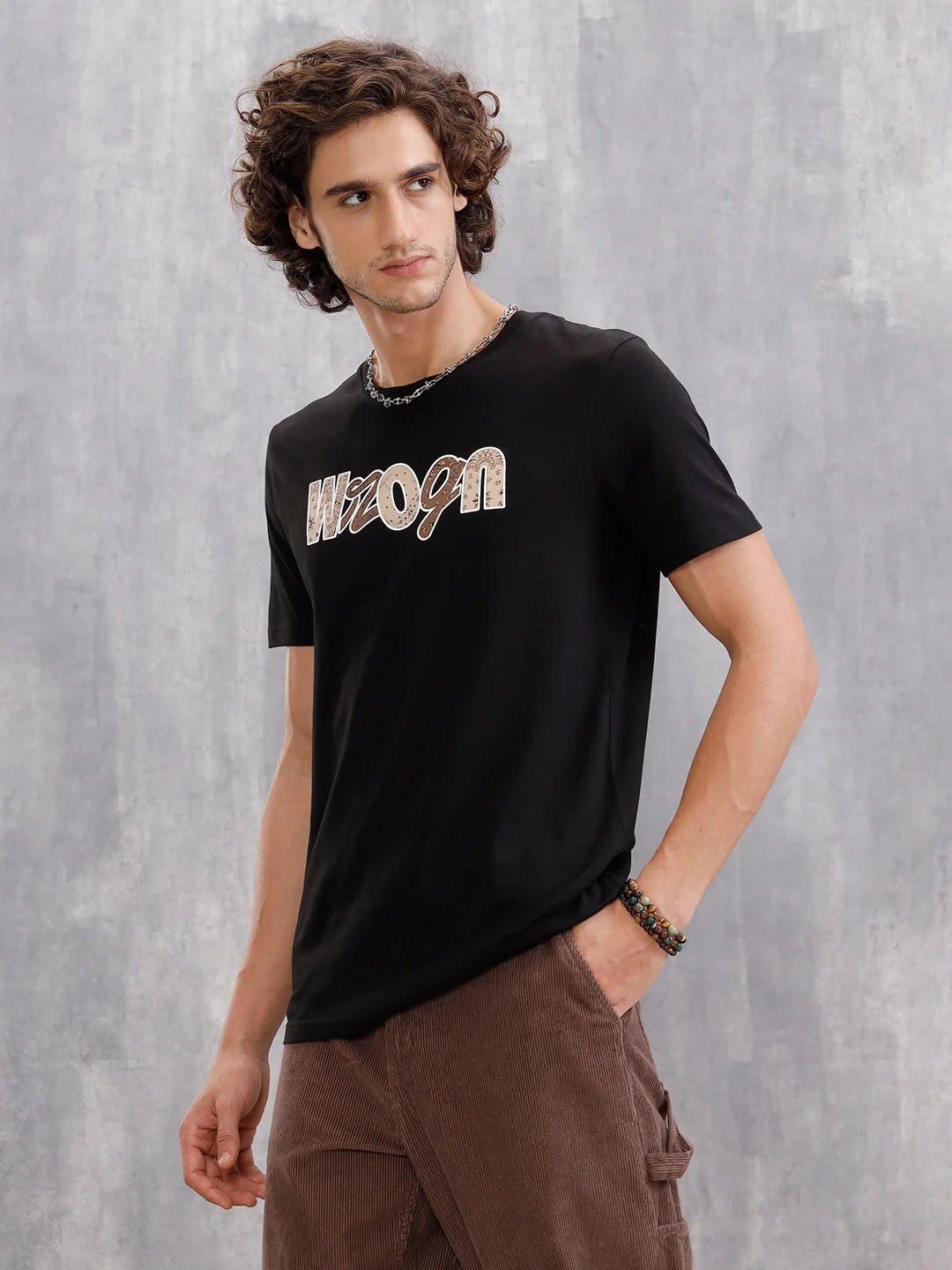 Bandana Inspired Slim Fit Nomad Edition Brand Carrier T-Shirt  |  Black - Image 5