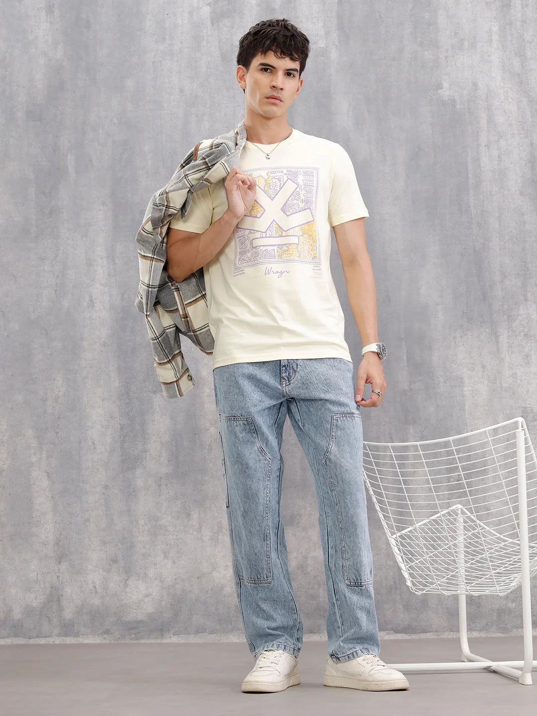 Bandana Patchwork Slim Fit Nomad Edition T-Shirt  |  Beige - Image 2