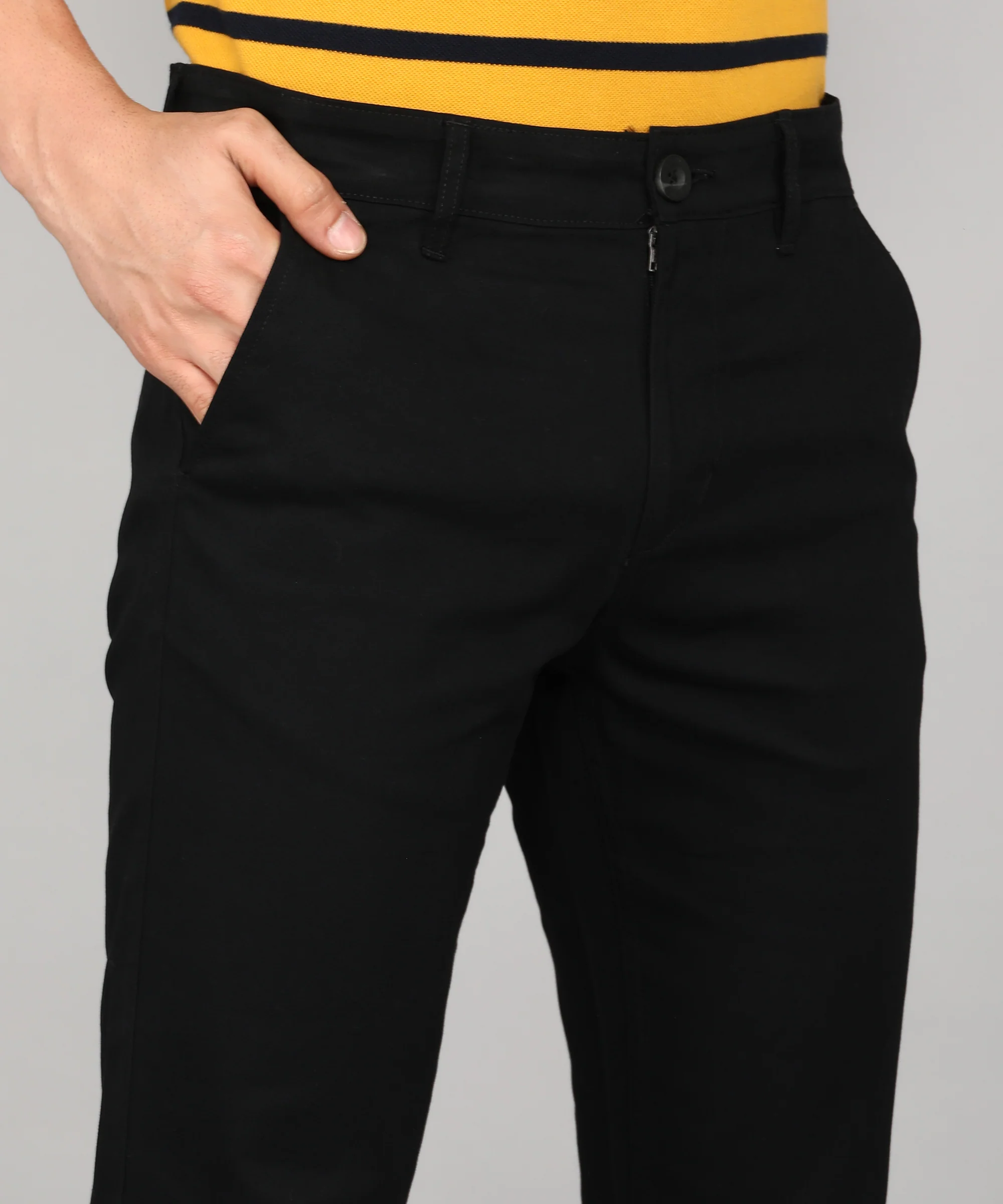 Basic Black Chino Trouser - Image 5
