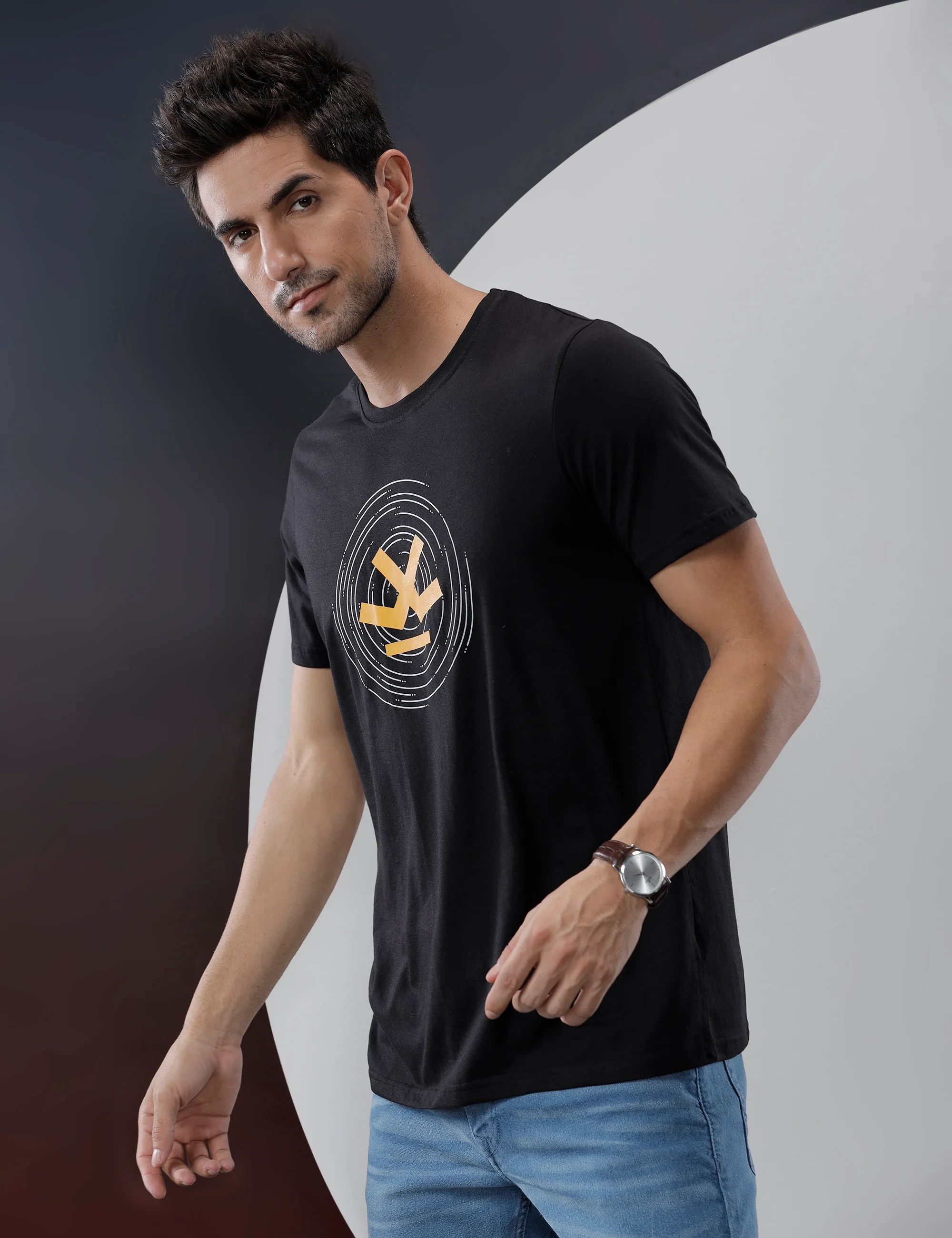 Basic Black Circles Graphic T-Shirt - Image 3