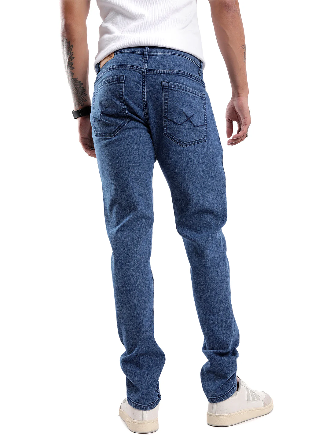 Basic Blue Five Pocket Denim Jeans - Image 3