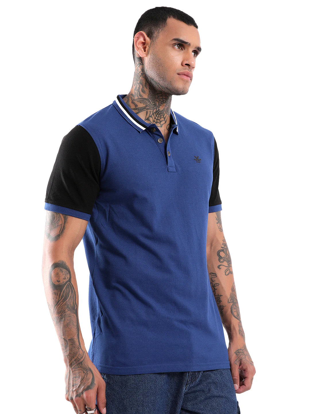 Basic Blue Tipping Polo T-shirt - Image 4