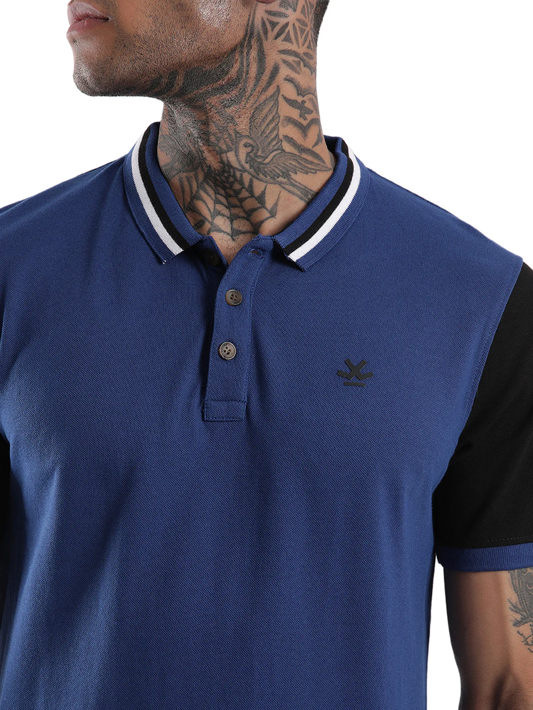 Basic Blue Tipping Polo T-shirt - Image 5