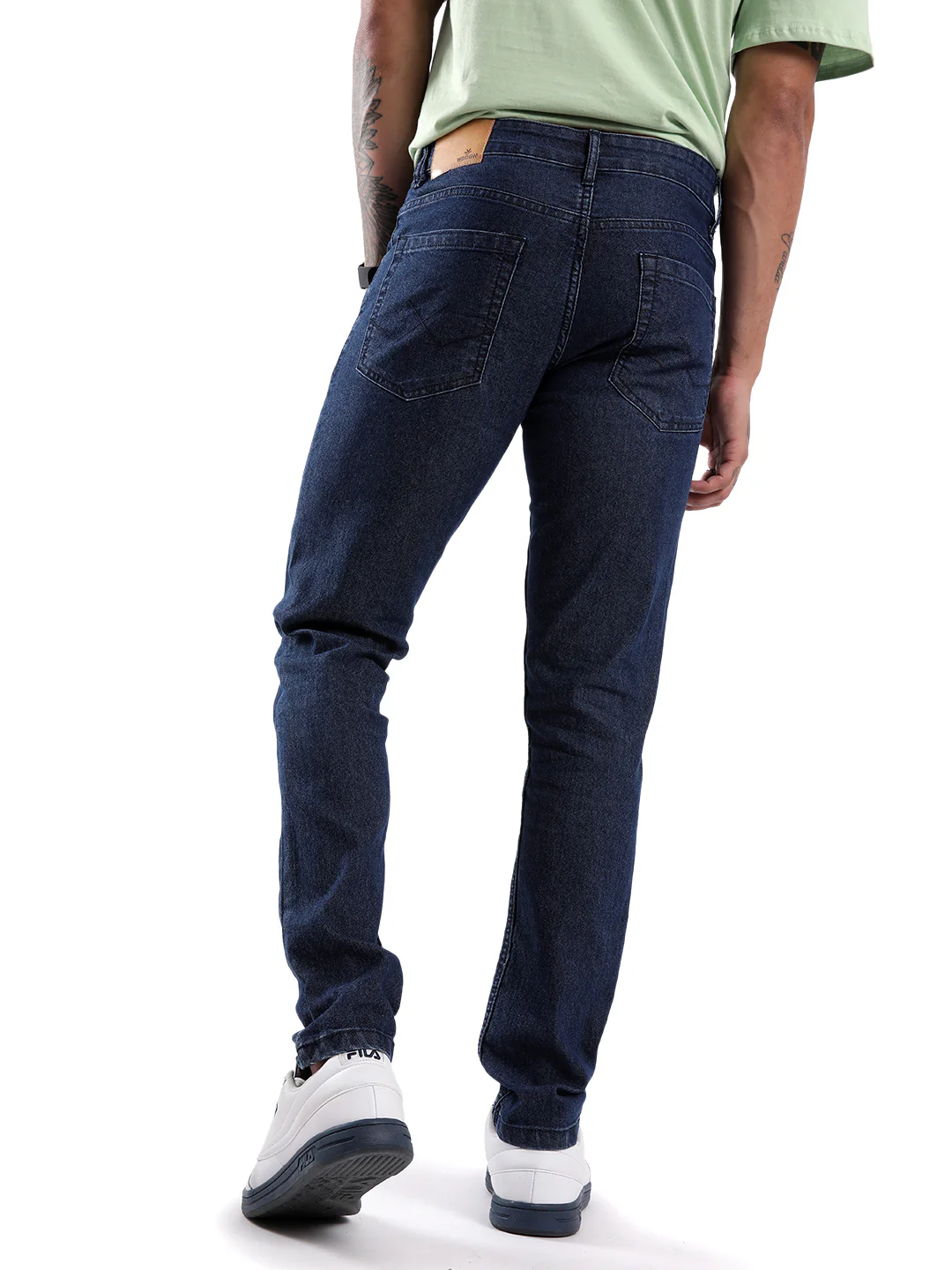 Basic Blue Twill Denim Jeans - Image 3