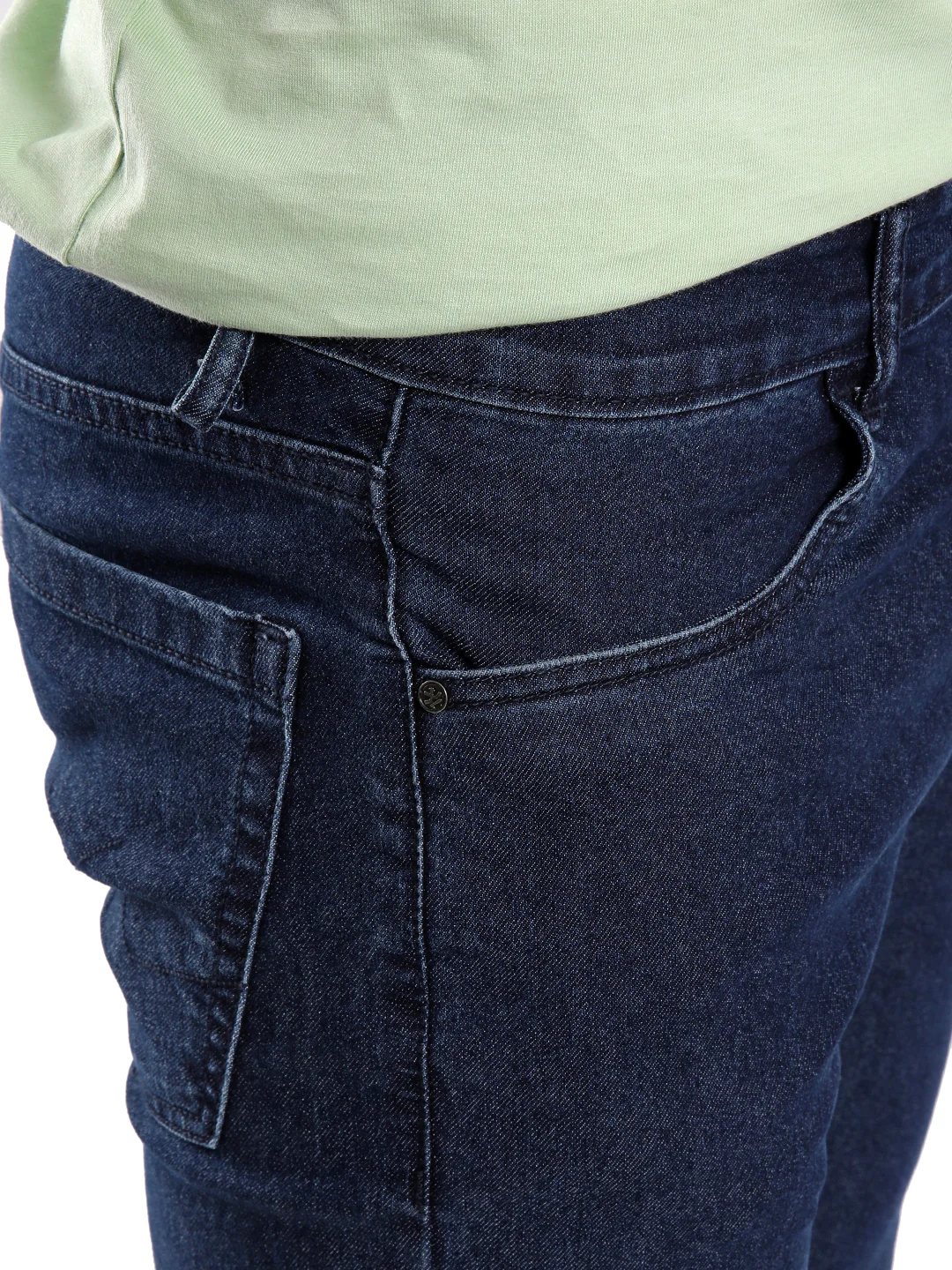Basic Blue Twill Denim Jeans - Image 6