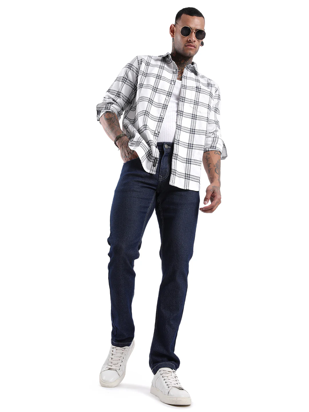 Basic Dark Blue Slim Fit Jeans - Image 2