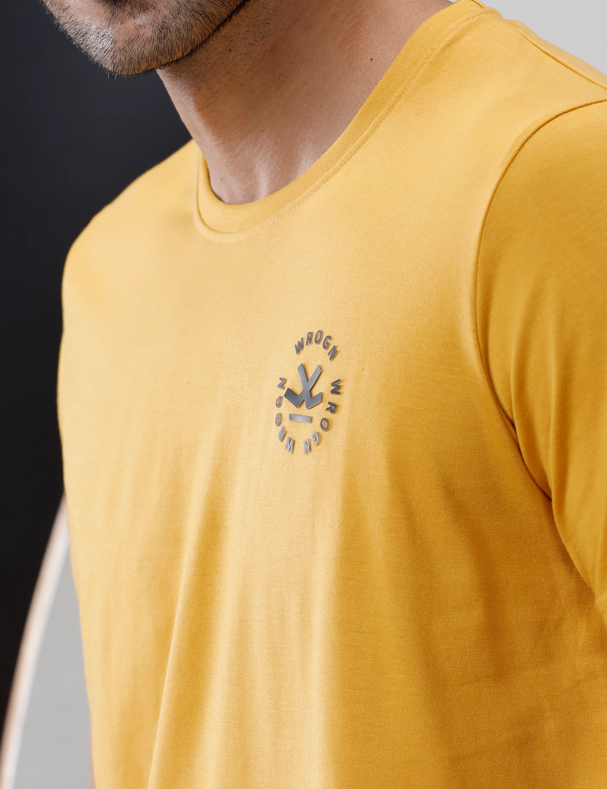 Basic Mustard Crew Neck T-Shirt - Image 5