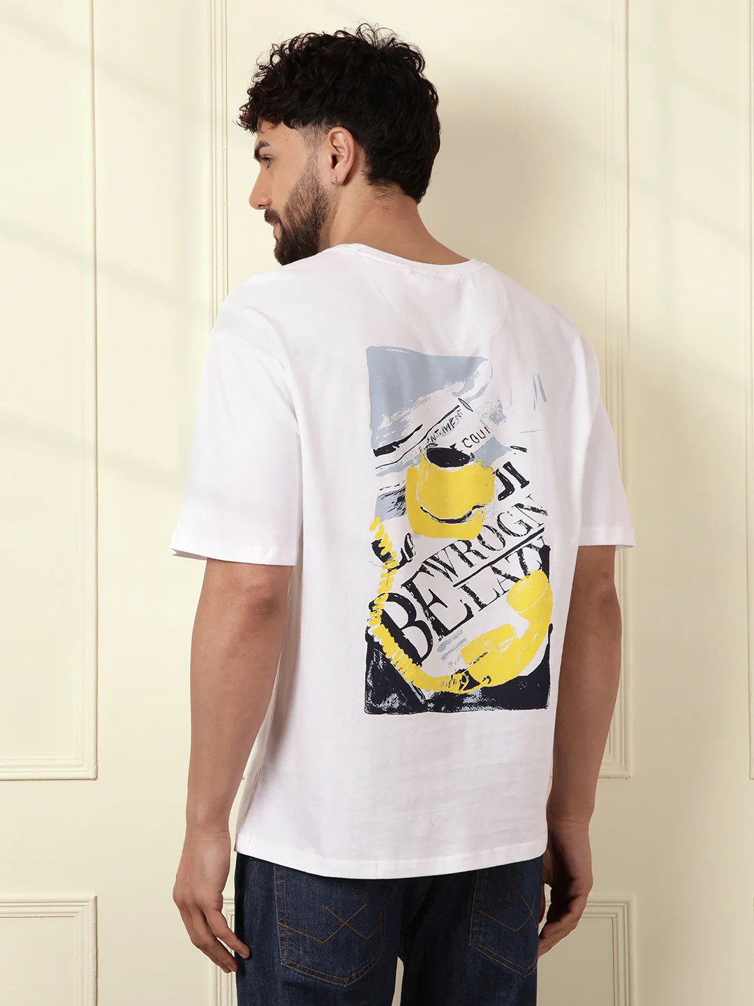 Be Lazy White Oversized T-Shirt - Image 3
