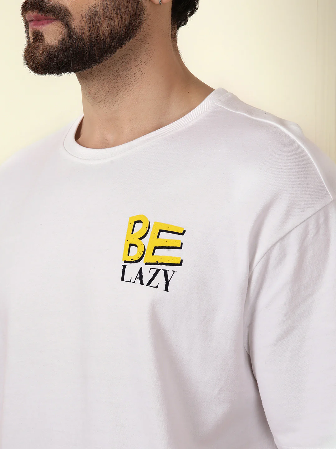 Be Lazy White Oversized T-Shirt - Image 5