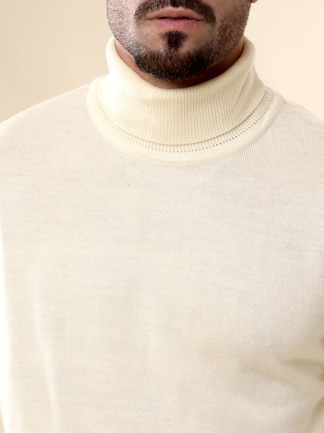 Beige Comfort Turtle Neck Sweater - Image 5