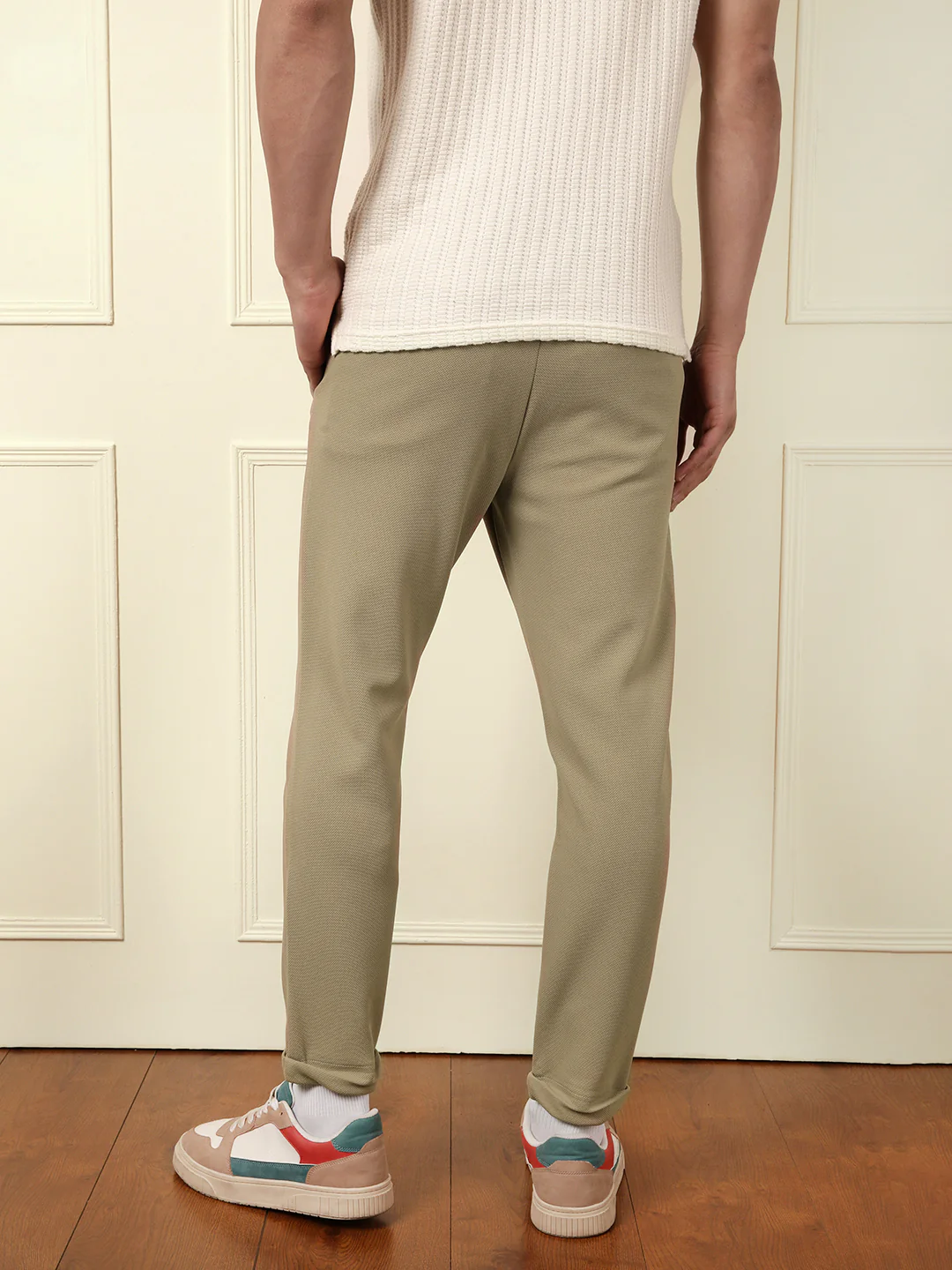 Soft Cotton Blend Knit Trouser | Beige - Image 3