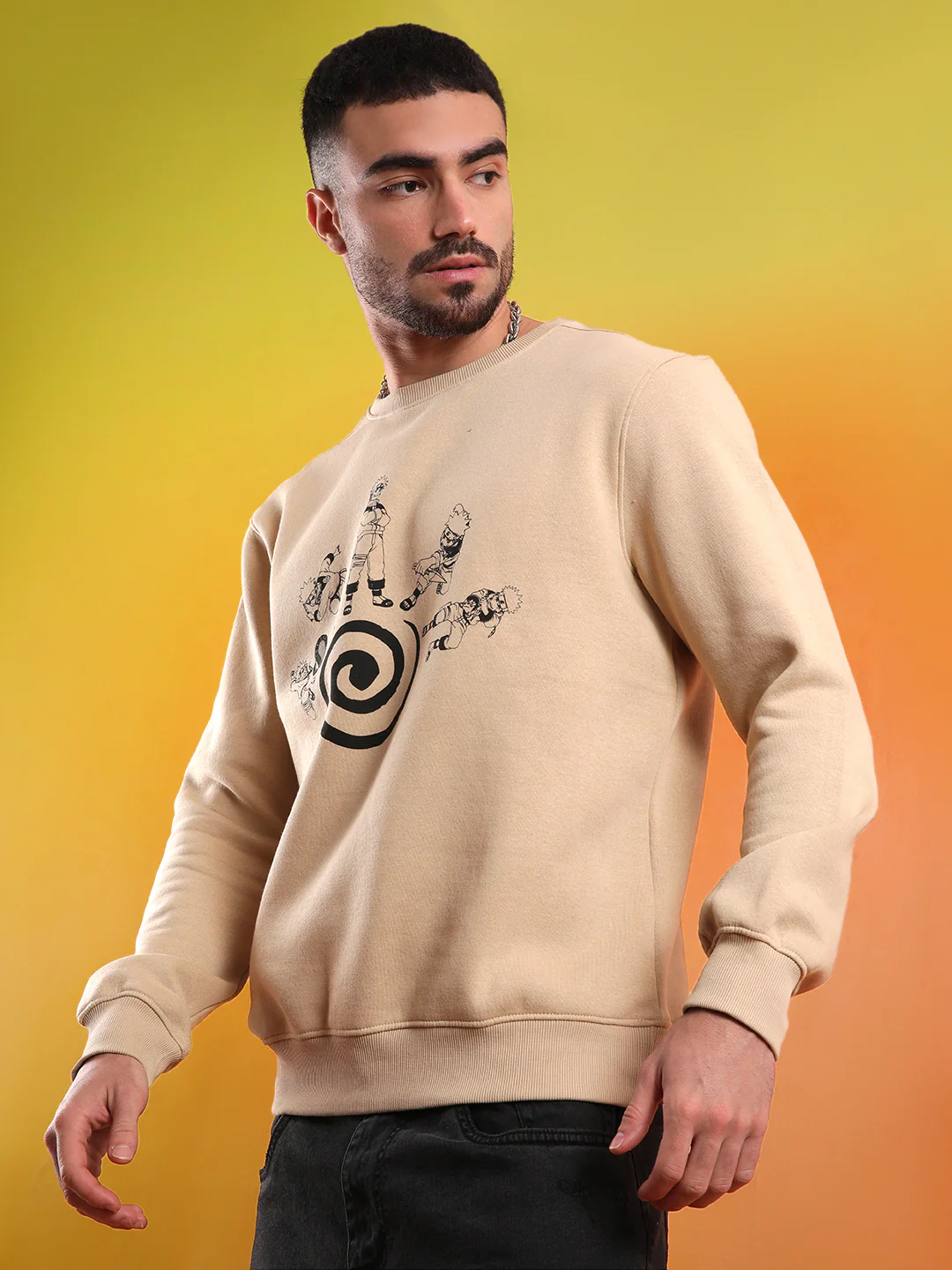 Believe in Naruto Beige Sweatshirt - Image 4